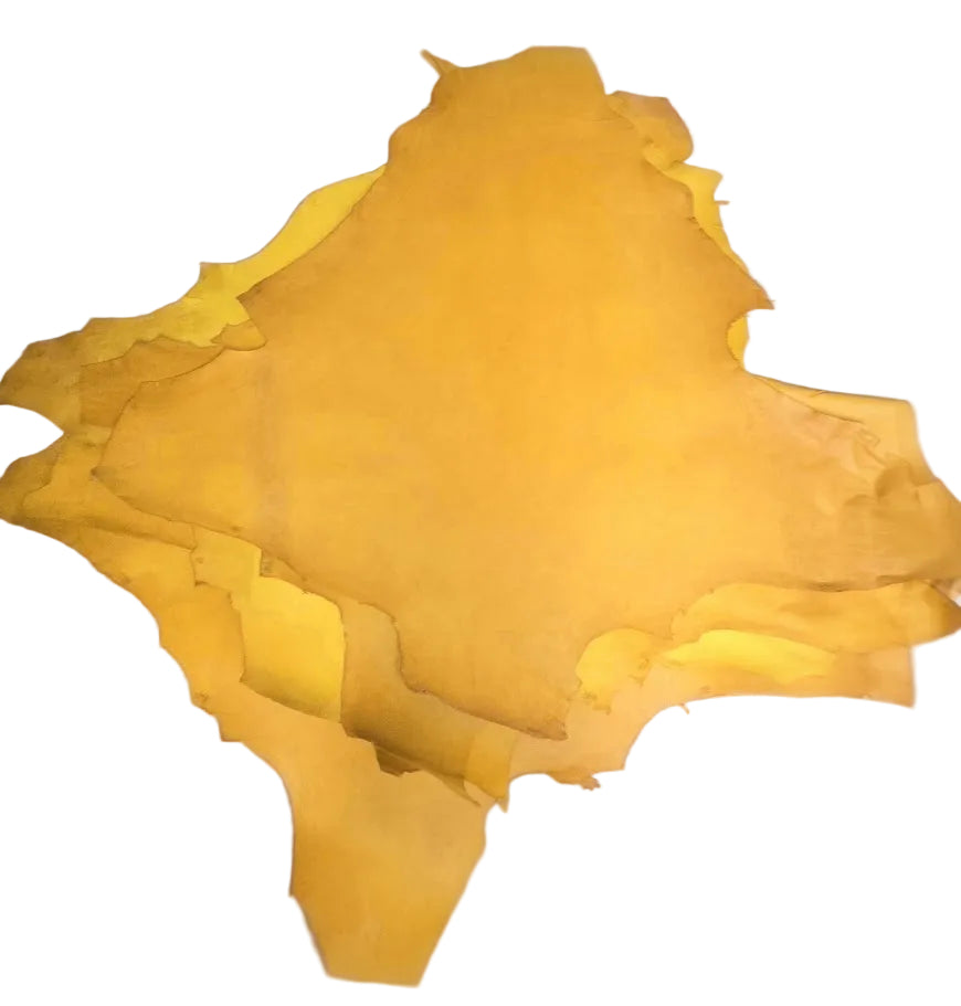 Kangaroo Hide (Veg Tanned) Finished - Light Saddle Tan/Mustard