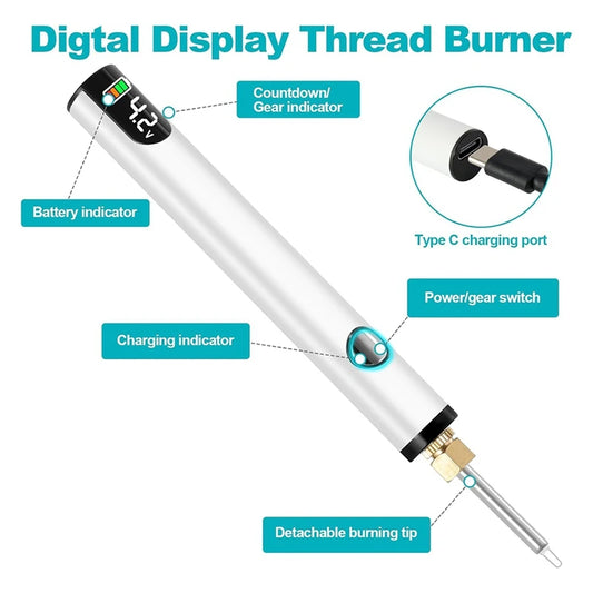 Rechargable Thread Zap Hot Cutter - Trim, Burn & Melt thread with one touch