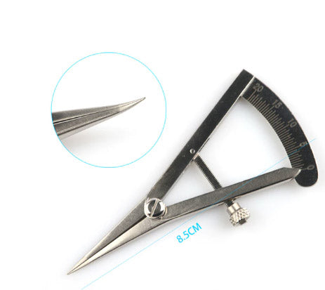 Small Adjustable Scratch Compass / Wing Divider with Lock & Curved Tip