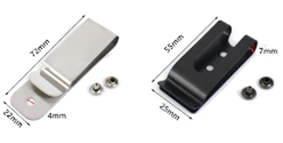 Metal Spring Belt Clips - Black & Nickel