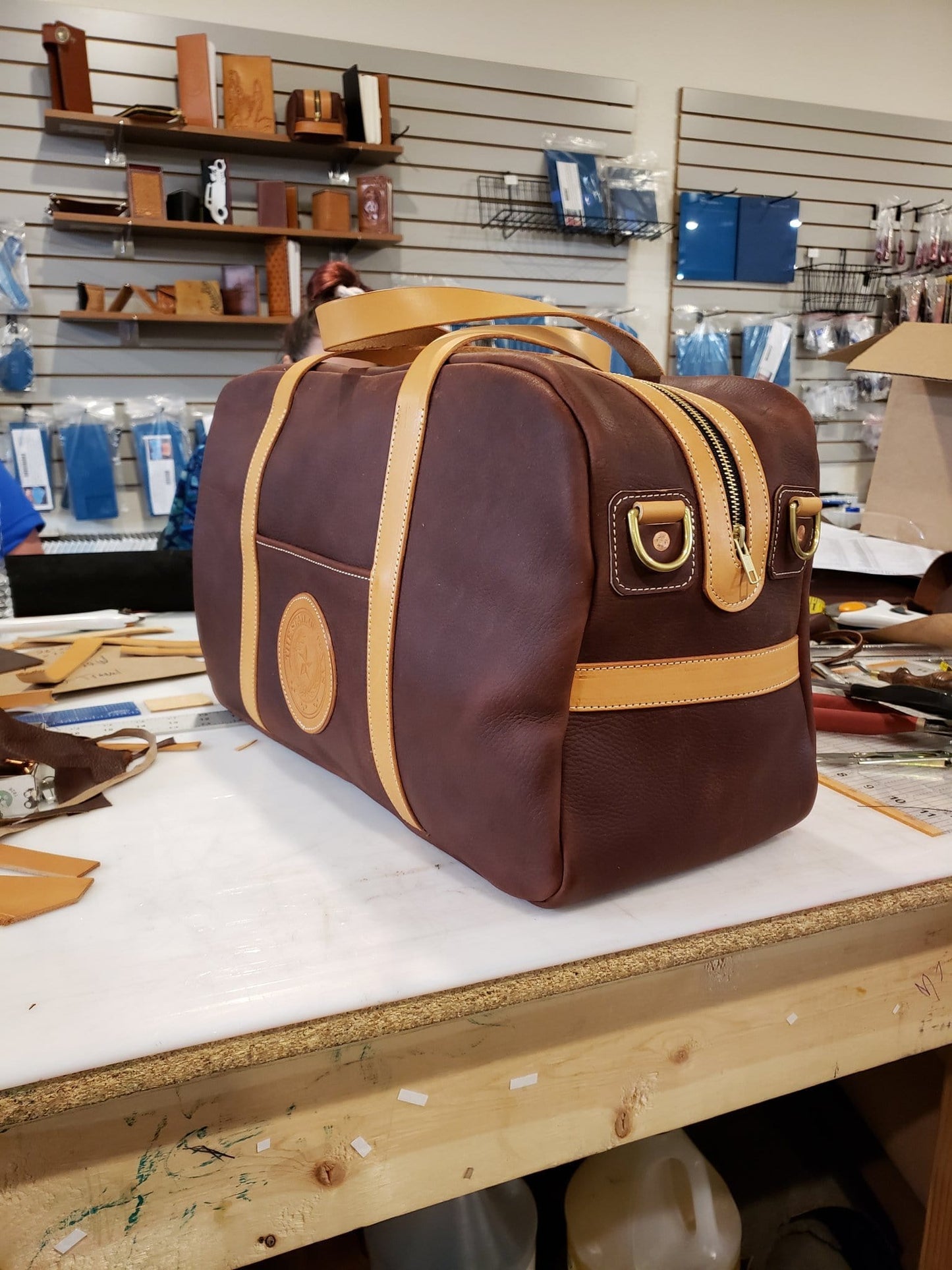 Paper Pattern Overnight Bag