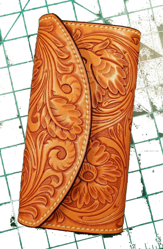 Don Gonzales Tooling Pattern on Tracing Paper for Clutch Purse/Wallet Template Set