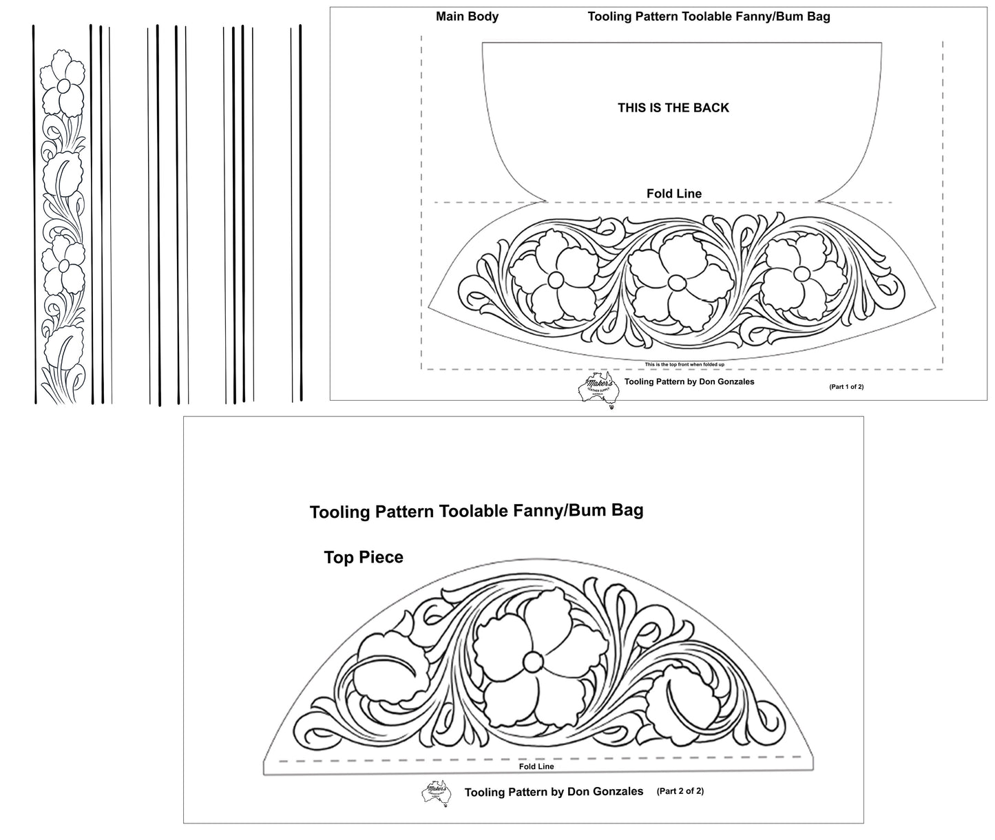 Toolable Fanny/Bum Bag Template with Tooling Pattern