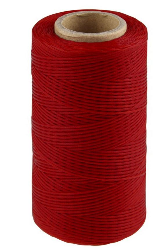 Superior Hand Sewing Thread, Red- Waxed, Braided Polyester 260mtr
