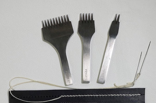 Premium Pricking Iron French Style (High Quality Mirror Polished) Chisel Set of 3