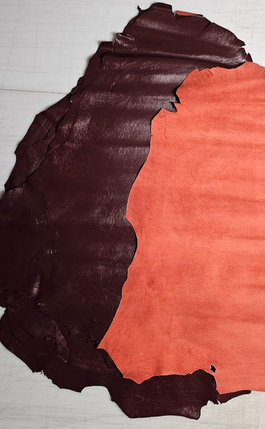 Kangaroo Hide  (Chrome Tanned) Finished - Burgundy - A Grade