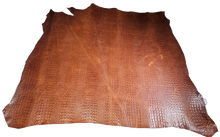 Load image into Gallery viewer, Crocodile  Embossed Veg Tan Leather - Beautiful Brown