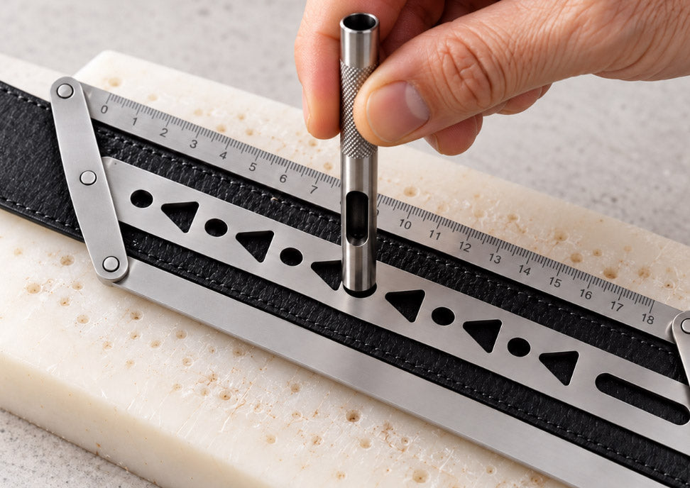 Belt/Stap hole positioning Ruler