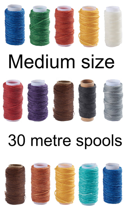 Superior Hand Sewing Thread Medium Set.  5 X.08mm - 30 metre Spools. Mixed Colors
