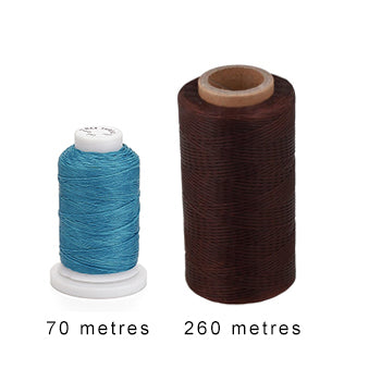 Superior Hand Sewing Thread, Dark Grey  - 1mm Waxed, Braided Polyester 70mtr spool