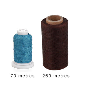 Superior Hand Sewing Thread, Turquoise Blue  - Waxed, Braided Polyester 70mtr spool