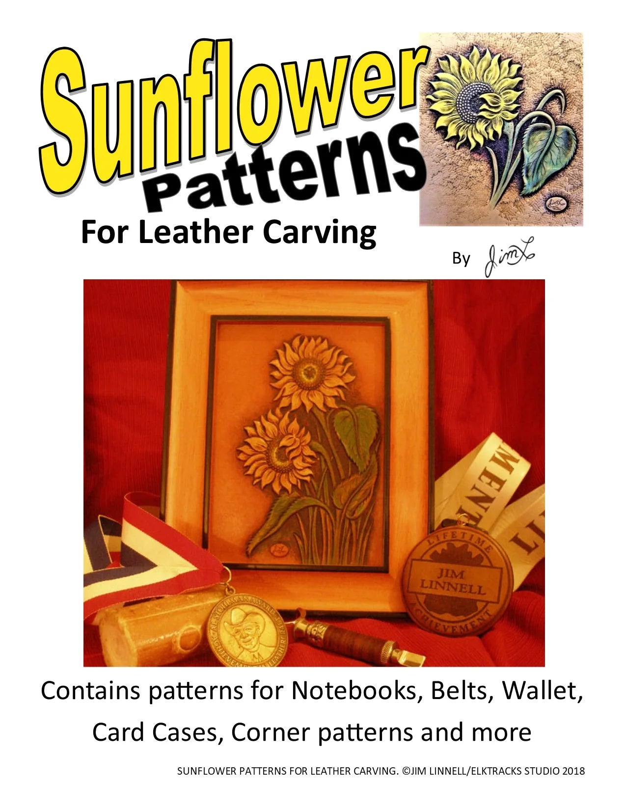 Sunflower Patterns for Leather Carving By Jim Linnell (Digital Download)