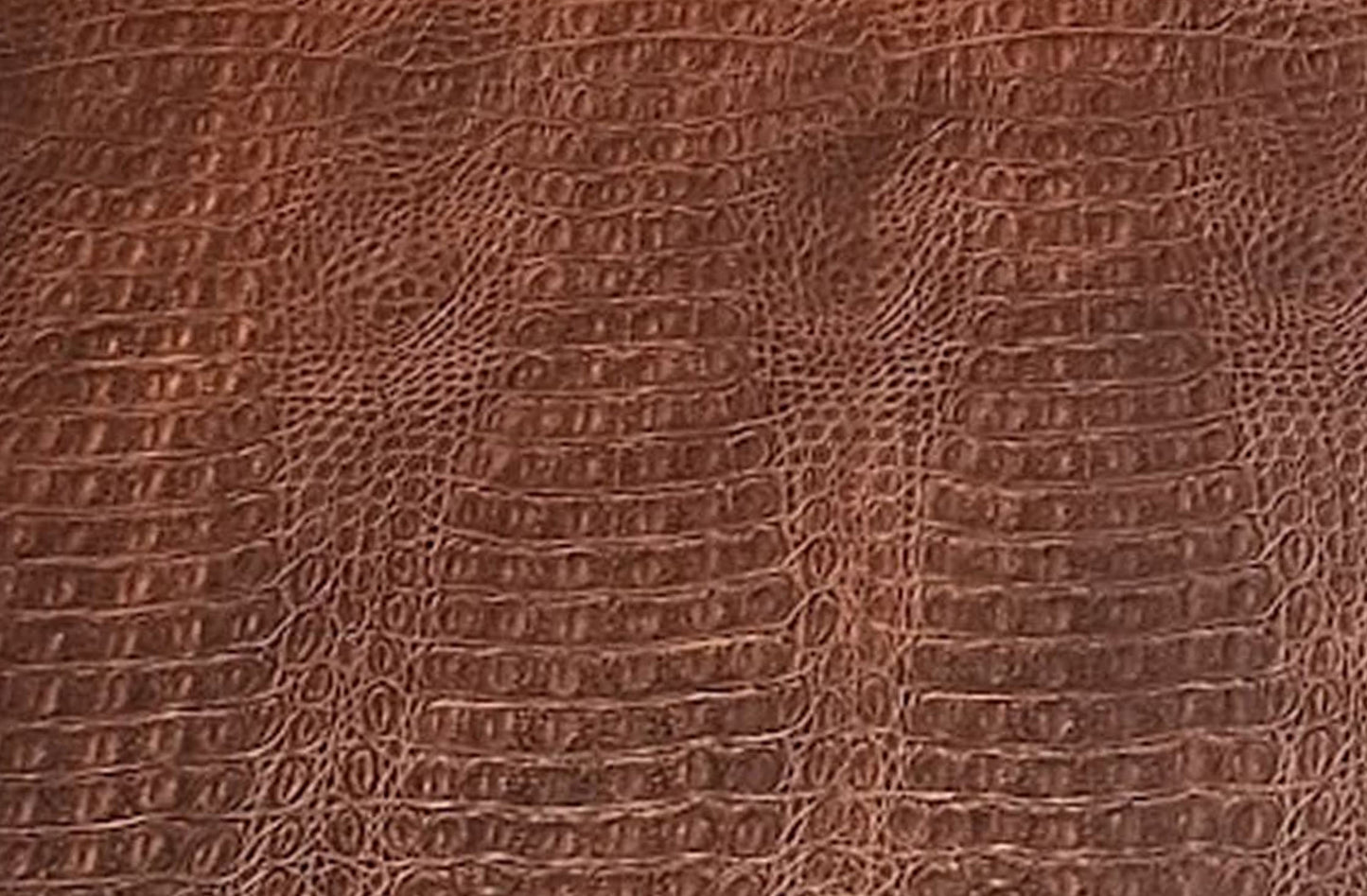 Crocodile  Embossed Veg Tan Leather - Beautiful Brown