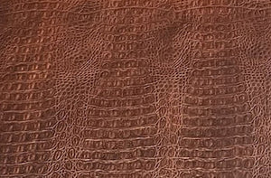 Crocodile  Embossed Veg Tan Leather - Beautiful Brown