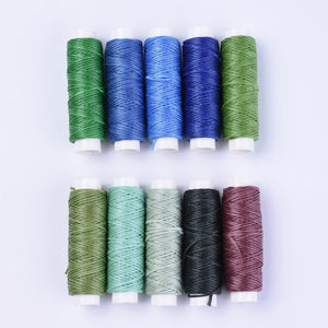 Superior Hand Sewing Small Thread Set, 10 X  .08mm Small  15 Metre Spools Mixed Colors