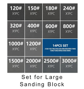 Sanding Sets for our Burnishing Blocks-120grit to 3000grit