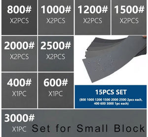 Sanding Sets for our Burnishing Blocks-120grit to 3000grit
