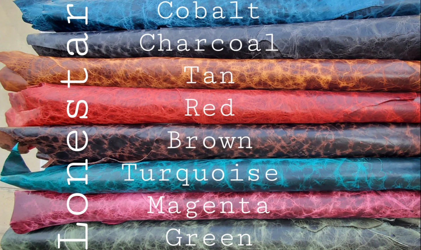 Lone Star Lineup Leather  in 7 Colors! Available Cut by the Square Foot