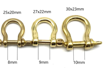 Solid Brass or Stainless Steel  D Bow shackle to suit our Valet Tray