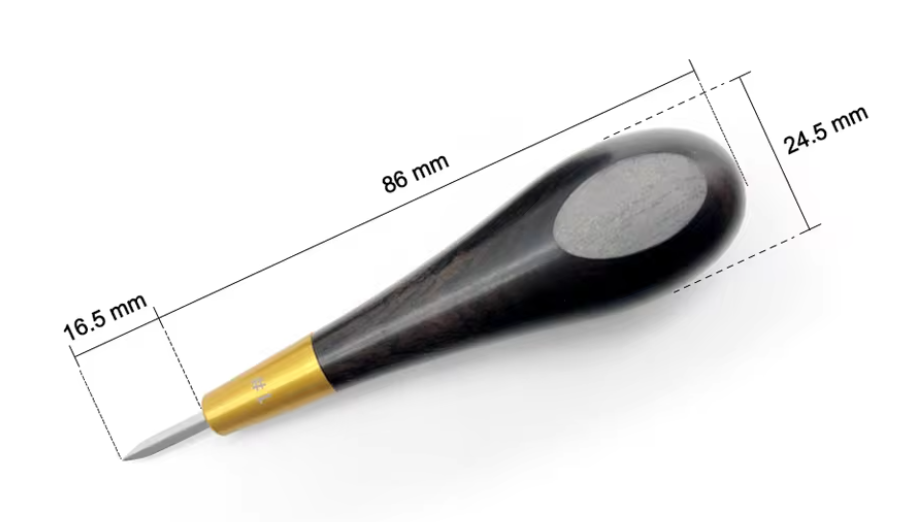 Diamond Blade Stitching  Awl  with Brass & Ebony Handle (2 Sizes)