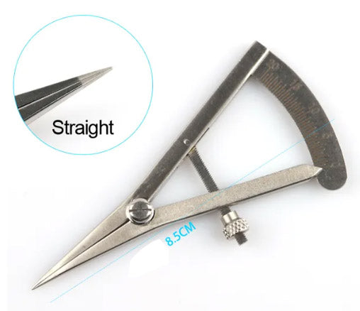 Small Adjustable Scratch Compass / Wing Divider with lock and Straight Tip