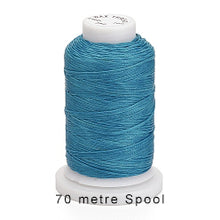 Load image into Gallery viewer, Superior Hand Sewing Thread, Turquoise Blue  - Waxed, Braided Polyester 70mtr spool