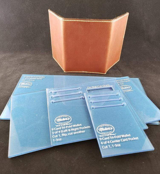9 card Tri Fold Wallet Template Set Template Makersleathersupplyaustralia 