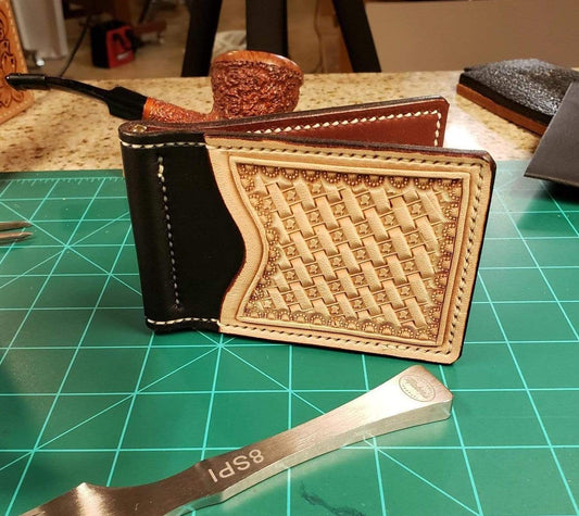 Front Pocket "Money Clipper" Wallet Template Set Template Makersleathersupplyaustralia 