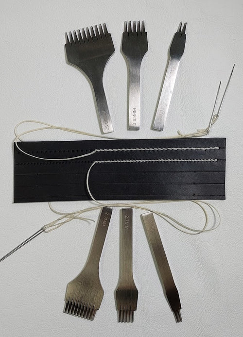 Premium Pricking Iron French Style  (High Quality Mirror Polished)  Chisel Set of 3