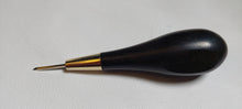 Load image into Gallery viewer, Diamond Blade Stitching Awl  5mm with Brass &amp; Ebony Handle