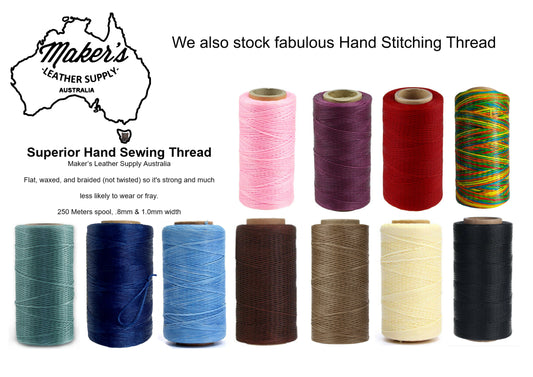 Superior Hand Sewing Thread,  Dark Blue - Waxed, Braided Polyester 260mtr