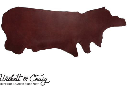 Wickett & Craig, English Bridle Leather by the square foot, Burgundy
