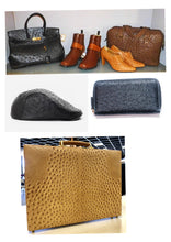 Load image into Gallery viewer, Genuine Ostrich Leather Hide - Ebony Gold