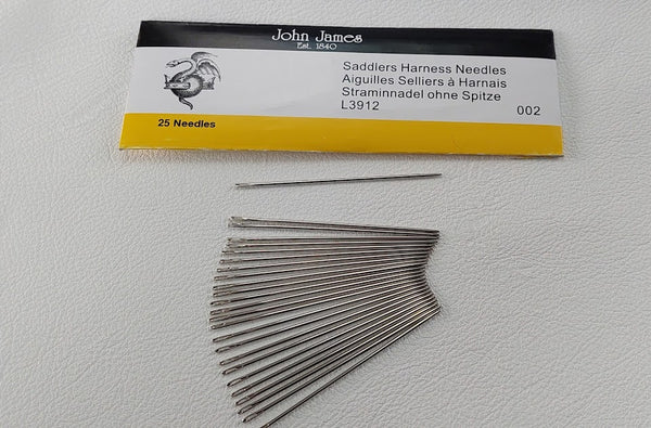 25 Aiguilles à Harnais John James - Taille 003 L3912 | Pour Travail Du Cuir Main Et Sellerie