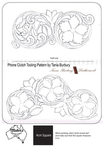 Pattern Download for our Phone/Wallet Clutch Template by Tania Burbury Leatherwork - Free!!!