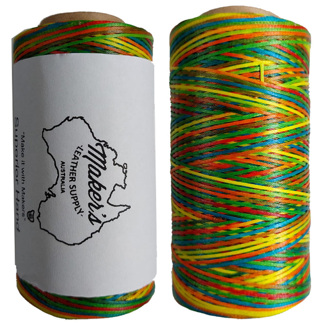 Superior Hand Sewing Thread, Rainbow- Waxed, Braided Polyester 260mtr