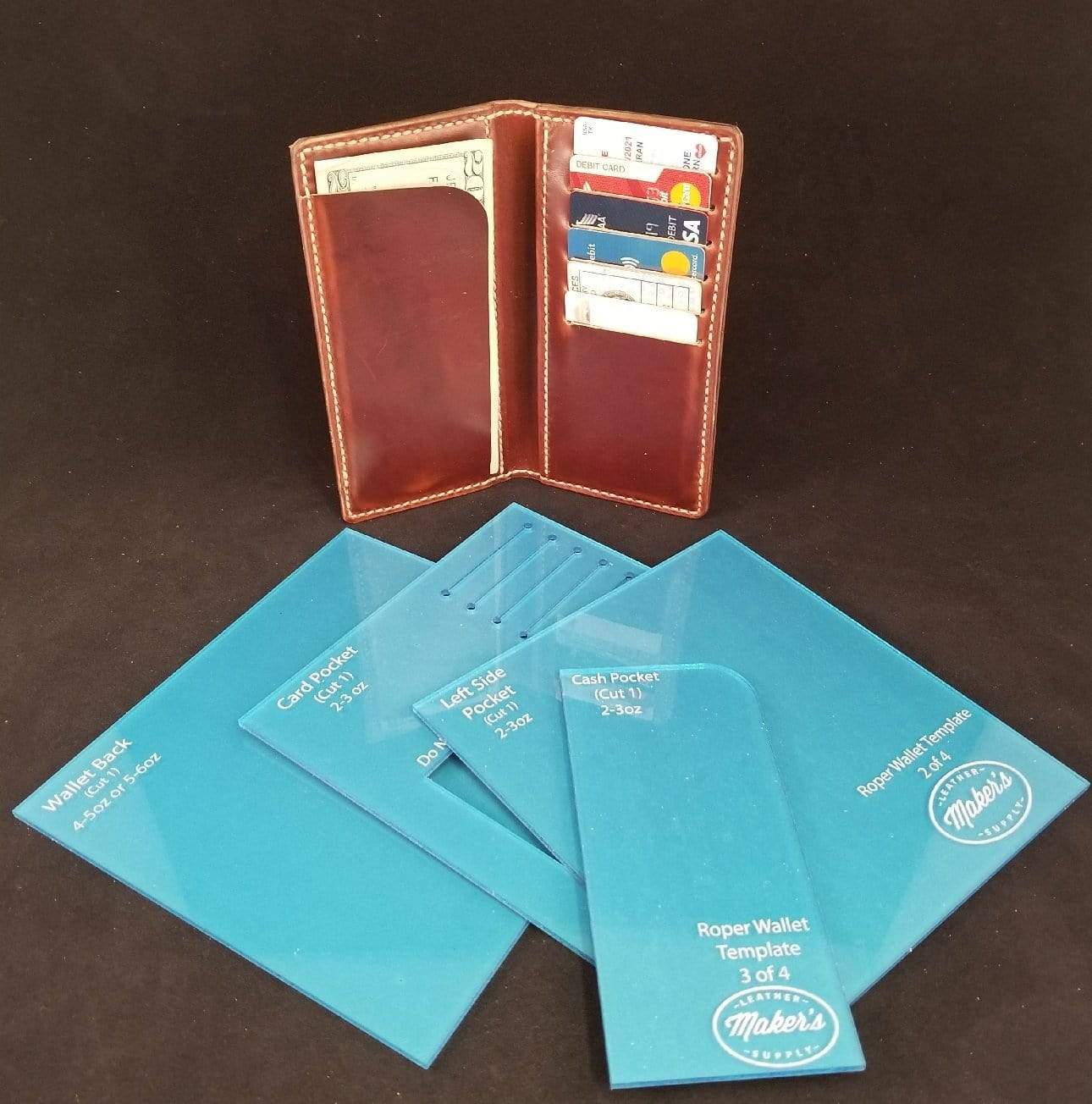 Roper Wallet Acrylic Template Set Template Makersleathersupplyaustralia 