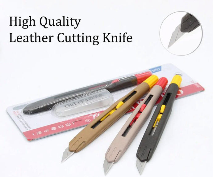 Precision Leather Snap Blade Knife - 9mm replaceable blades.