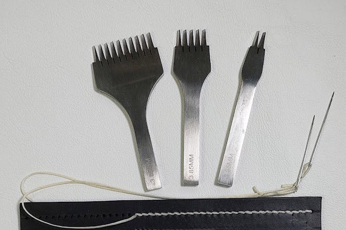 Premium Pricking Iron French Style  (High Quality Mirror Polished)  Chisel Set of 3